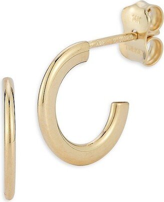 Saks Fifth Avenue Made in Italy Saks Fifth Avenue Women's 14K Yellow Gold Flat Huggie Earrings