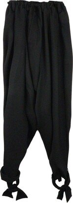 U-Twisted drop-crotch wool trousers