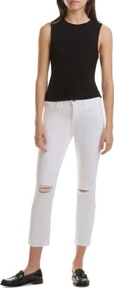 by 7 For All Mankind Women's Straight-Leg Distress Skinny Ankle Jeans