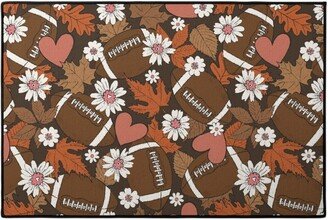 Door Mats: Football, Fall And Florals - Brown Door Mat, Brown