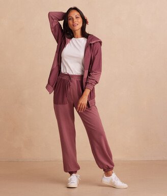 The Softest French Terry Wind Pant - Rosewood