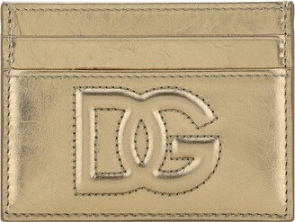 Logo Embossed Metallic-Effect Card Holder