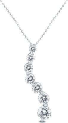 Monary 1/4 CTW Genuine Diamond Cascading S-Shaped Pendant in 10K White Gold