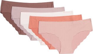 5pk Recycled Micro Laser Scallop Hipster Panties for Women-AA