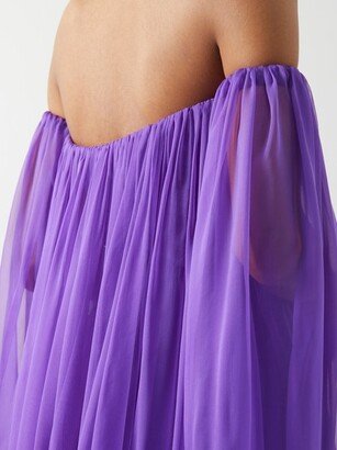 Off-the-shoulder Silk-chiffon Dress