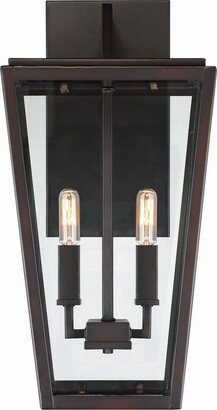 Milton 2-Light Outdoor Wall Lantern in English Bronze