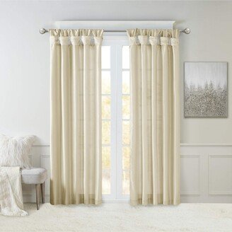 Gracie Mills Emilia Twist Tab Lined Window Curtain Panel, Champagne 42X120 Panel