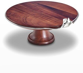 Mary Jurek Wood Cake Stand with Leaf Detail