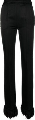 Feather-Trim Skinny Trousers