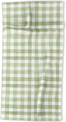 Ninola Design Watercolor Gingham Salad Green Beach Towel