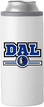 Dallas Mavericks 12 oz Letterman Slim Can Cooler - White, Silver