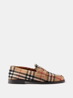 Check Wool-felt Loafers