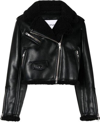 Faux-Shearling Cropped Jacket-AC