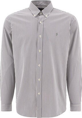 Logo Embroidered Striped Shirt-AF