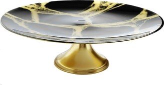 Marbleized Footed Cake Stand