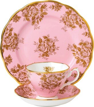 100 Years 1960 3-Piece Set, Teacup Saucer & Plate -Golden Rose