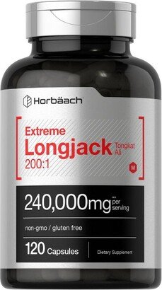 Horbaach Longjack Tongkat Ali 240,000 mg (200:1 Potent Extract) | 120 Capsules