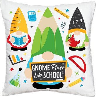 Big Dot Of Happiness School Gnomes Classroom Decorative Cushion Case - Throw Pillow Cover 16 x 16 In