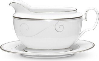 Platinum Wave Gravy Boat with Tray