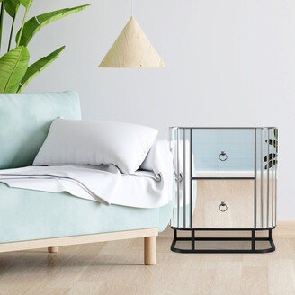 Viell Gray Mirrored Nightstand