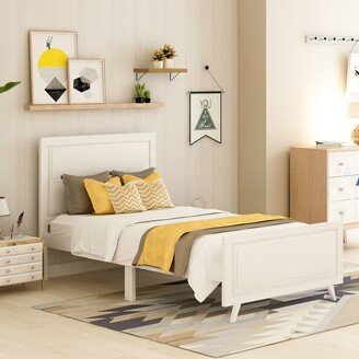 Wood Platform Bed Mattress Foundation with Headboard