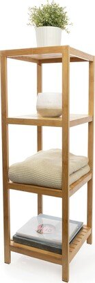 Decomil - 4 Tier Bamboo Standing Shelf | Freestanding Bathroom Storage Multifunctional Rack