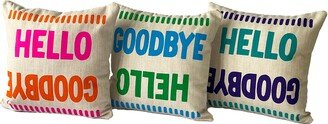 Conundrum Pillow - Hello Or Goodbye/Housewarming Gift Colorful Home Throw Bright Color/ Neon