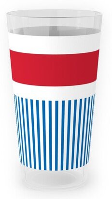 Outdoor Pint Glasses: American Flag - Red, White And Royal Blue Outdoor Pint Glass, Blue