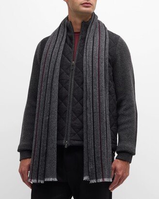 Men's Cashmere Lightweight Stripe Scarf