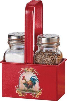 Collections Etc Country Rooster Salt & Pepper Shaker 3-Piece Set