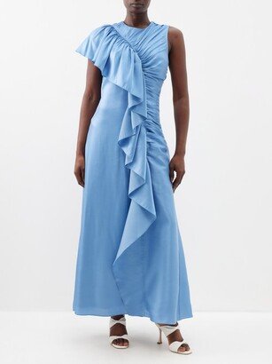 Lali Ruffled Satin Dress