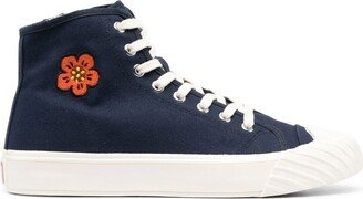 Floral-Patch High-Top Sneakers