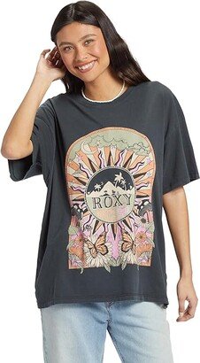 Cosmic Window Oversized Boyfriend T-Shirt (Anthracite) Women's Clothing