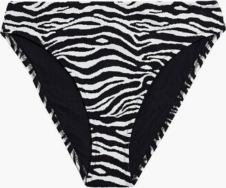 The Brody zebra-print stretch-jacquard mid-rise bikini briefs