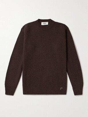 Logo-Embroidered Ribbed Cashmere Sweater