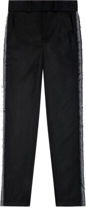 Straight-Leg Fringed Trousers