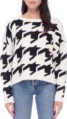 Crewneck Houndstooth Pullover