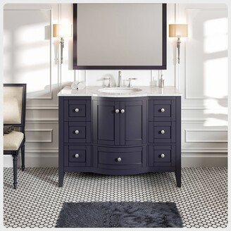 Stanton 48 Dark Gray Transitional Bathroom Vanity w/ White Carrara Top