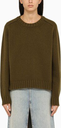 Avocado cashmere crew-neck sweater