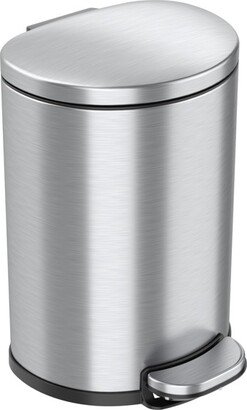 Step Pedal Bathroom Trash Can with AbsorbX Odor Filter and Removable Inner Bucket 2 Gallon Semi-Round Stainless Steel