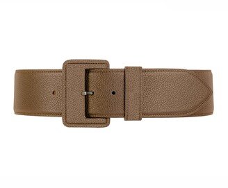 Vaincourt Paris La Merveilleuse Large Pebbled Leather Belt with Covered Buckle