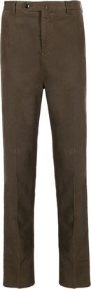 PT Torino Pressed-Crease Modal Blend Tapered Trousers