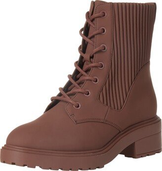 Women's Rubberized Combat Boot with Chunky Outsole