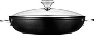 Toughened Nonstick PRO 4-Quart Shallow Casserole/Braiser & Glass Lid