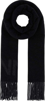 Logo Detailed Fringed Scarf-AN