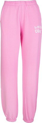 LIVINCOOL Woman Pink Joggers With White Logo