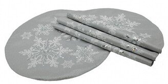 Glistening Snow Christmas Round Placemats - Set of 4