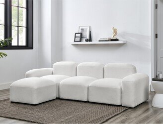 Calnod Loop Yarn L-Shape 4-Seat Modular Sectional Sofa - DIY Combo with Two Handrails