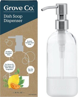 Grove Co. Dish Soap Glass Dispenser with White Silicone Sleeve