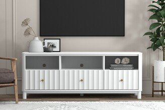 IDEAZ International 1648APA White Modern TV Console